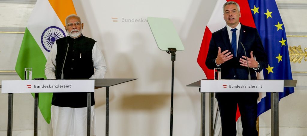 Indický premiér Naréndra Módí pricestoval na návštevu Rakúska